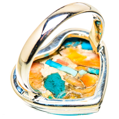Spiny Oyster Turquoise Rings handcrafted by Ana Silver Co - RING130914 - Photo 3