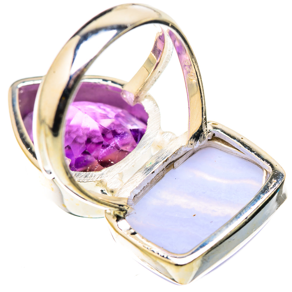 Blue Lace Agate Rings handcrafted by Ana Silver Co - RING131093 - Photo 3
