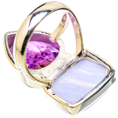 Blue Lace Agate Rings handcrafted by Ana Silver Co - RING131093 - Photo 3