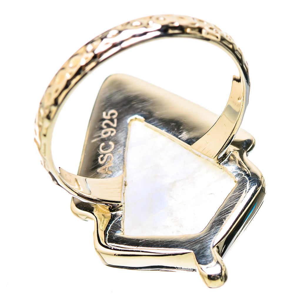 Rainbow Moonstone Rings handcrafted by Ana Silver Co - RING131185 - Photo 3
