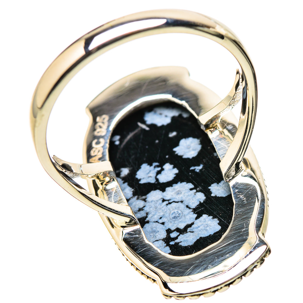 Snowflake Obsidian Rings handcrafted by Ana Silver Co - RING131203 - Photo 3