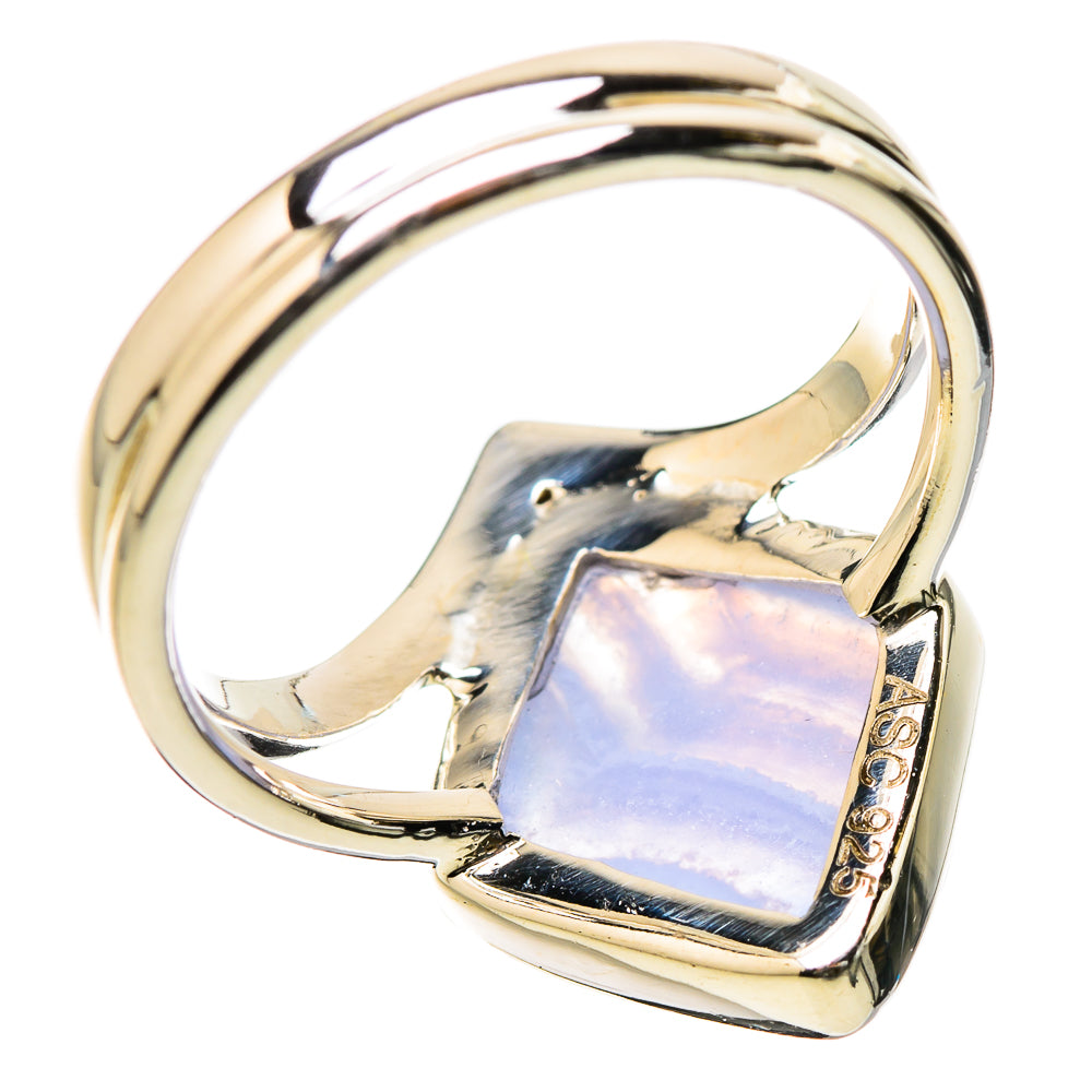 Blue Lace Agate Rings handcrafted by Ana Silver Co - RING131205 - Photo 3