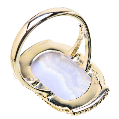 Blue Lace Agate Rings handcrafted by Ana Silver Co - RING131234 - Photo 3