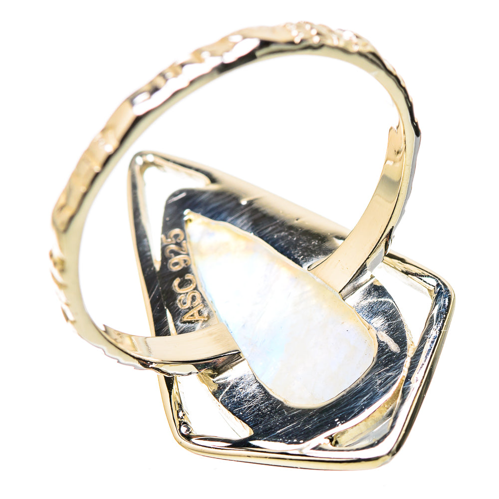 Rainbow Moonstone Rings handcrafted by Ana Silver Co - RING131235 - Photo 3