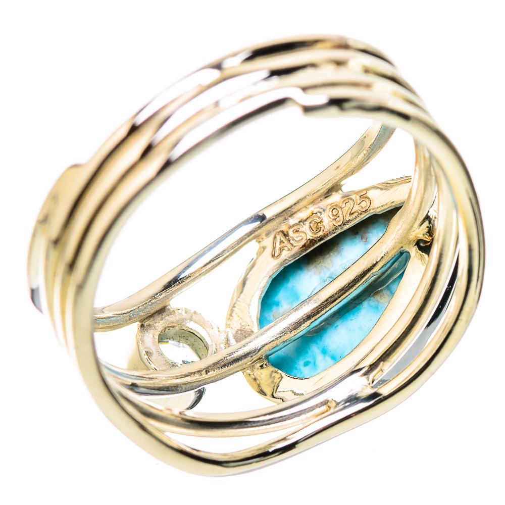 925 sterling silver ring with oval blue gemstone cabochon and twisted band