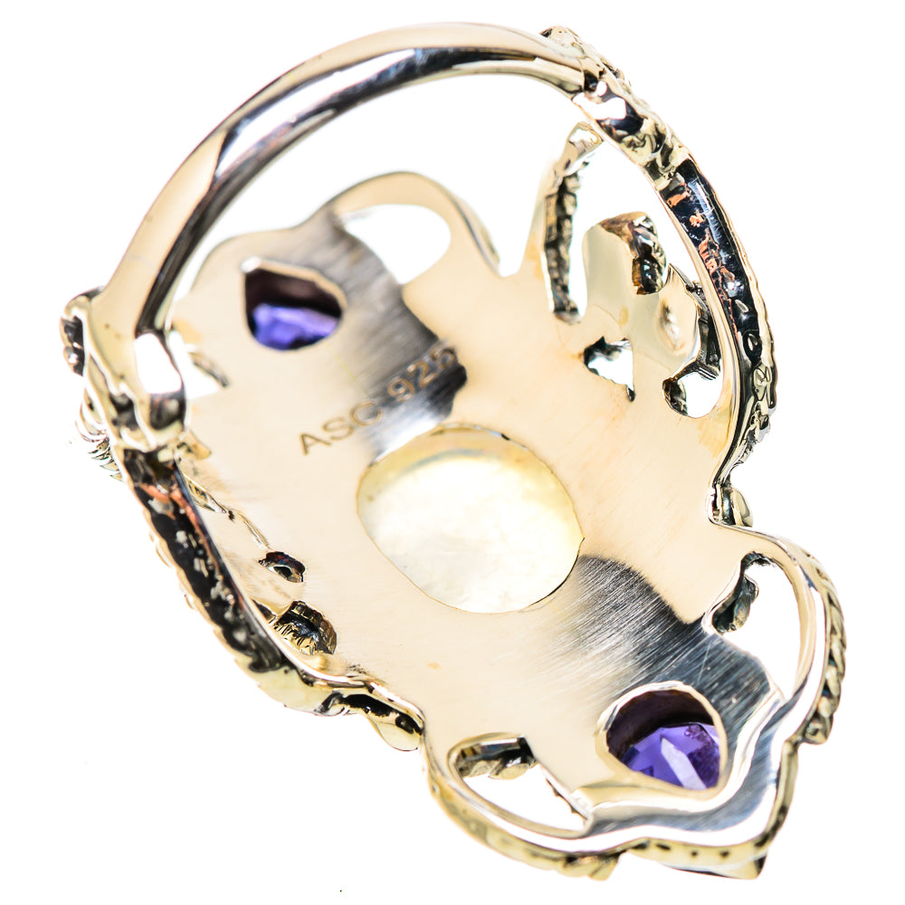 Rainbow Moonstone Rings handcrafted by Ana Silver Co - RING131263 - Photo 3
