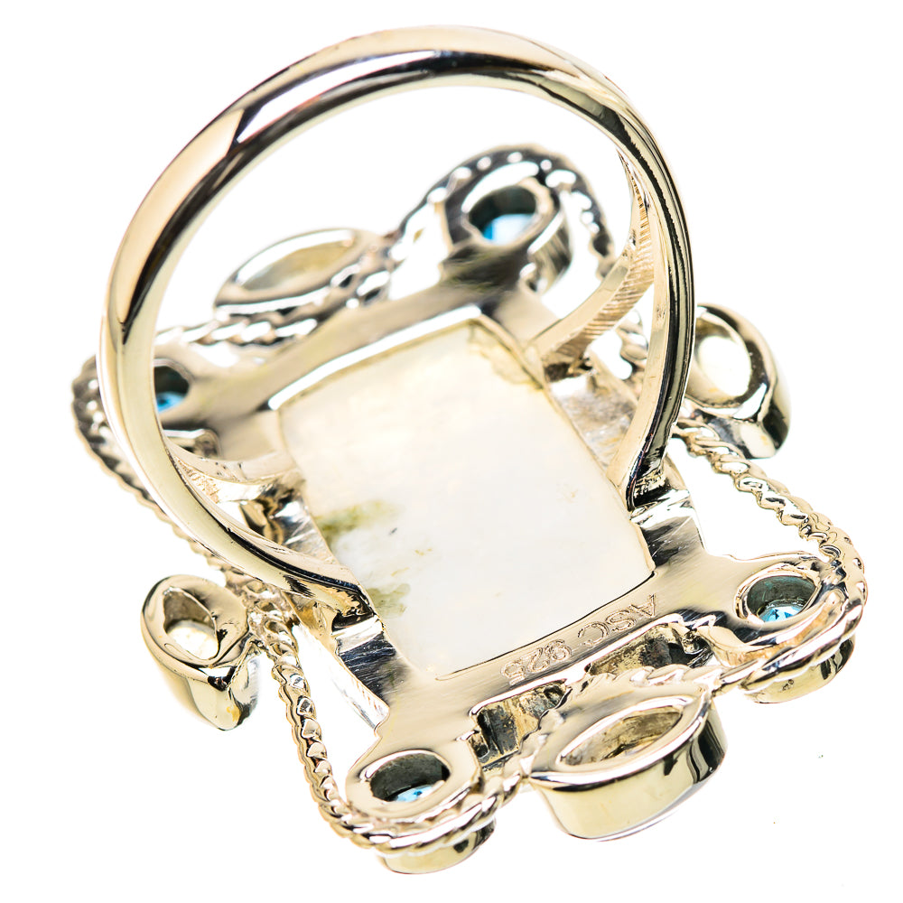 Rainbow Moonstone Rings handcrafted by Ana Silver Co - RING131285 - Photo 3