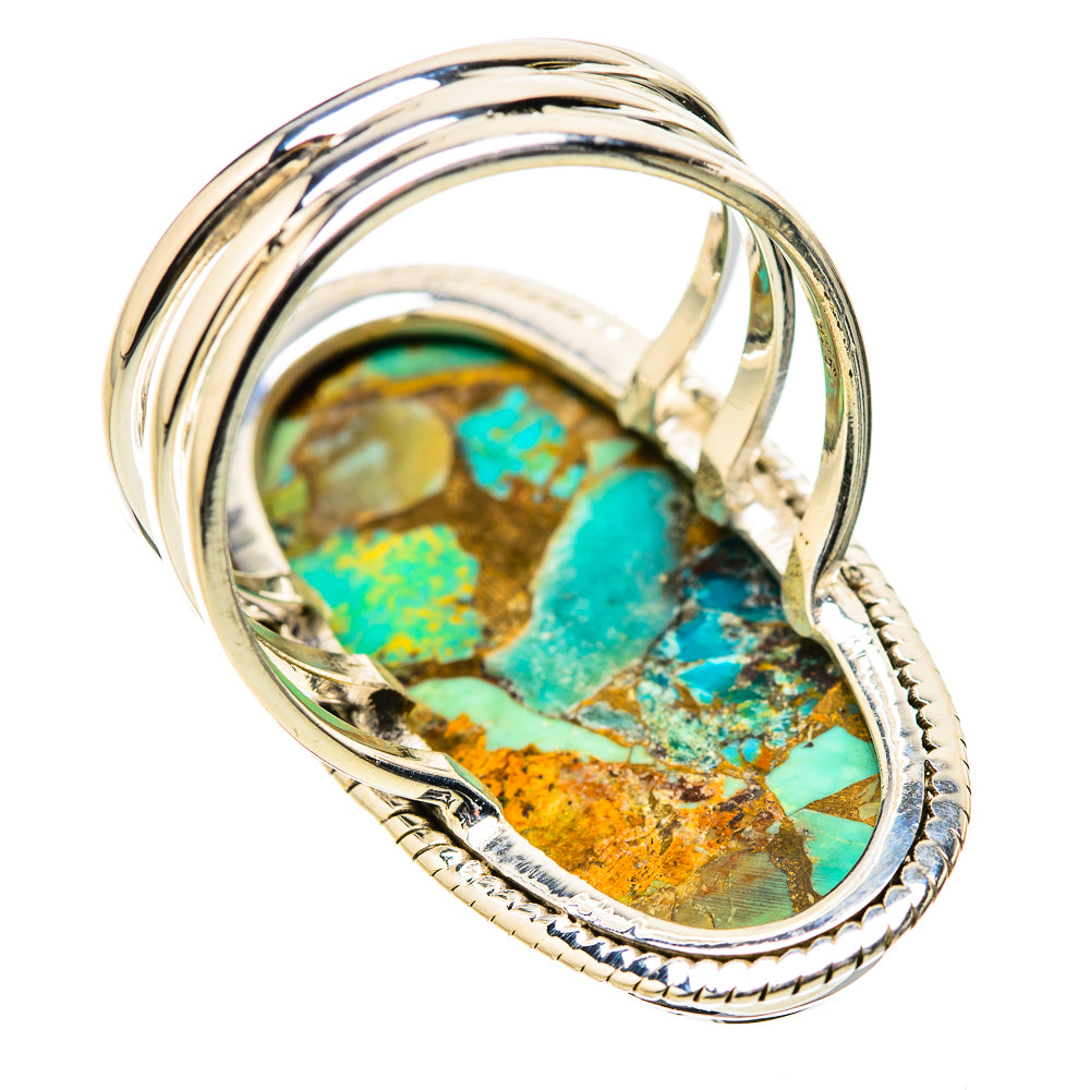 Kingman Mohave Turquoise Rings handcrafted by Ana Silver Co - RING131426 - Photo 3
