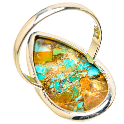 Kingman Mohave Turquoise Rings handcrafted by Ana Silver Co - RING131680 - Photo 3