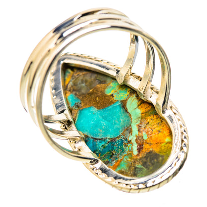 Kingman Mohave Turquoise Rings handcrafted by Ana Silver Co - RING131682 - Photo 3