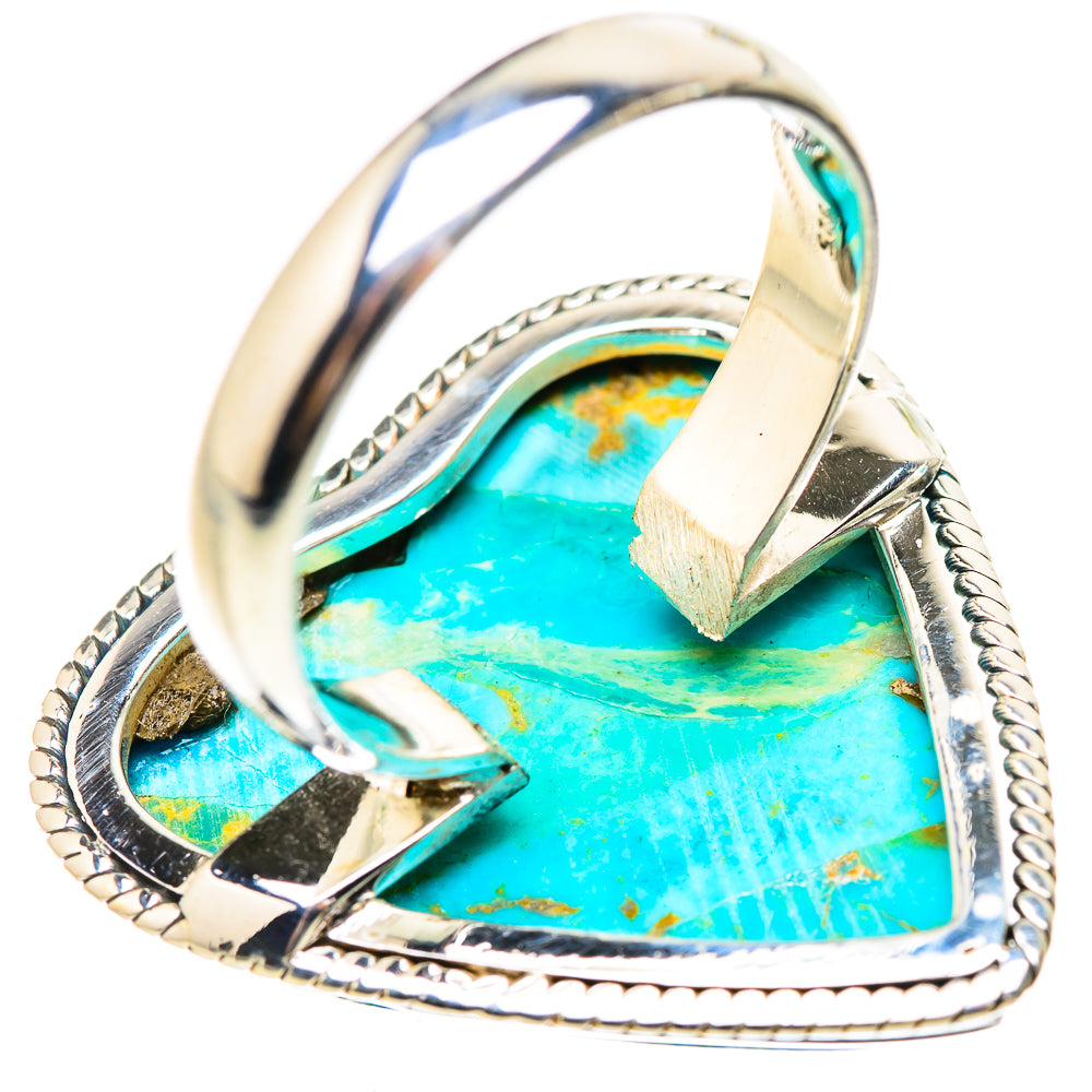Kingman Mohave Turquoise Rings handcrafted by Ana Silver Co - RING132035 - Photo 3