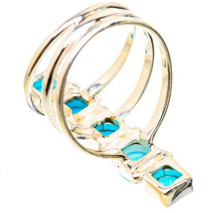 Sleeping Beauty Turquoise Rings handcrafted by Ana Silver Co - RING132039 - Photo 3