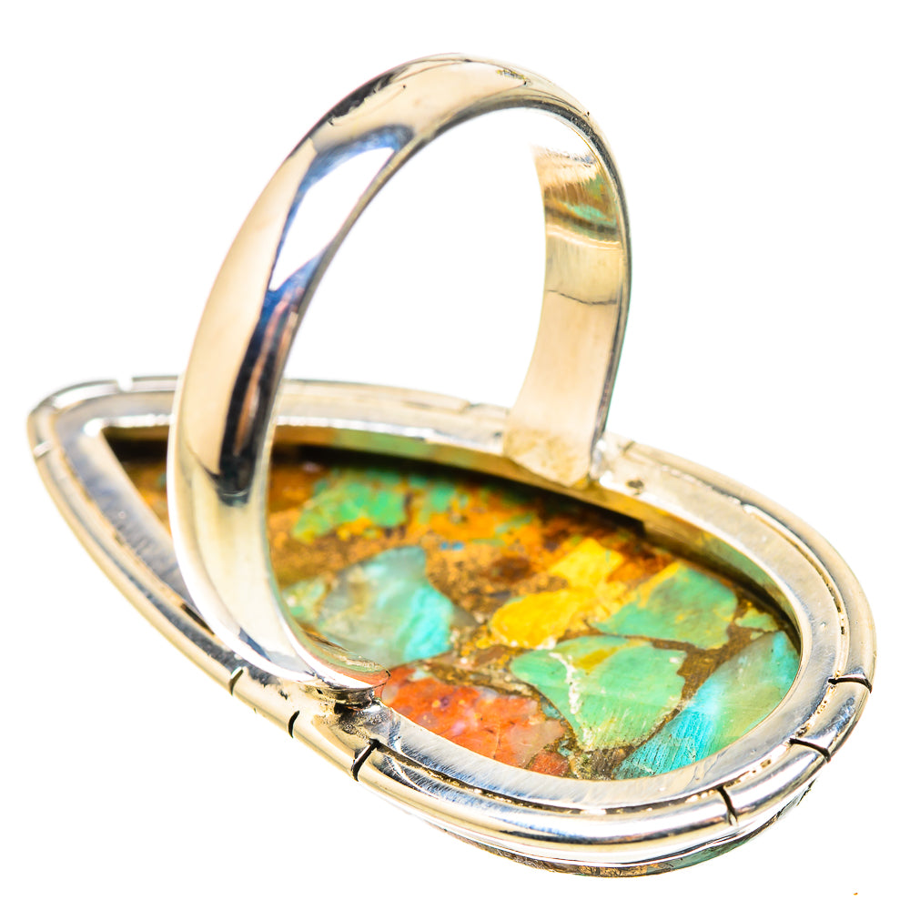 Kingman Mohave Turquoise Rings handcrafted by Ana Silver Co - RING132072 - Photo 3