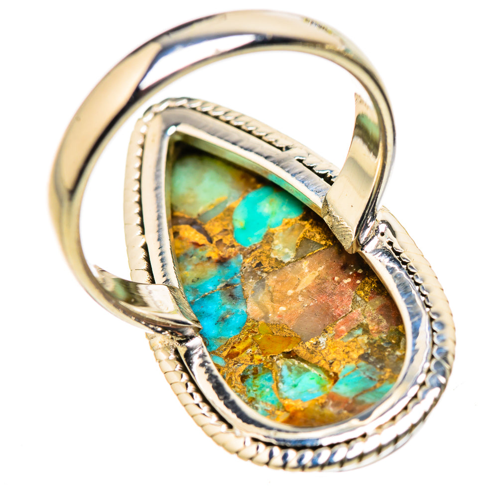 Kingman Mohave Turquoise Rings handcrafted by Ana Silver Co - RING132259 - Photo 3
