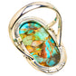 Kingman Mohave Turquoise Rings handcrafted by Ana Silver Co - RING132348 - Photo 3