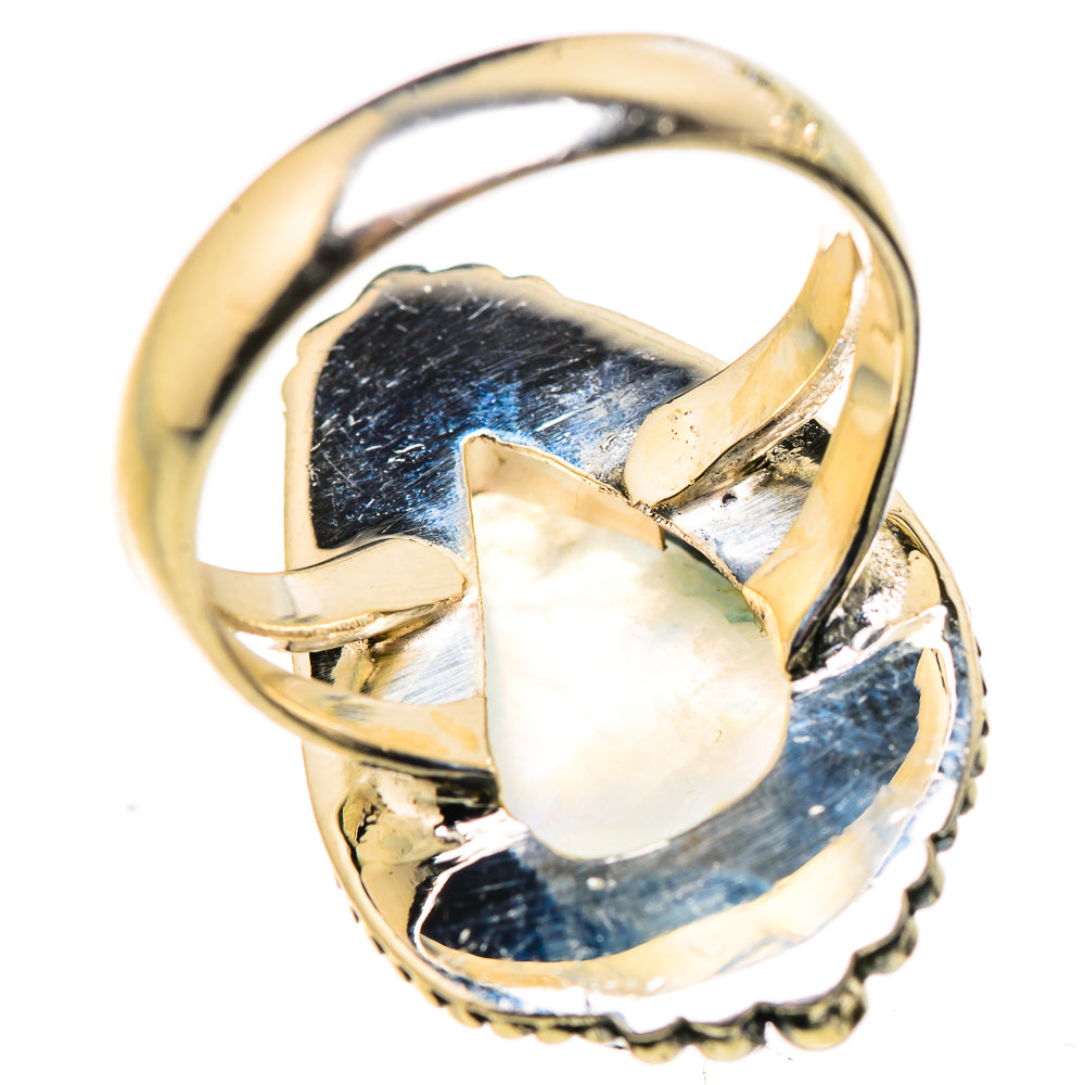 Rainbow Moonstone Rings handcrafted by Ana Silver Co - RING132501 - Photo 3
