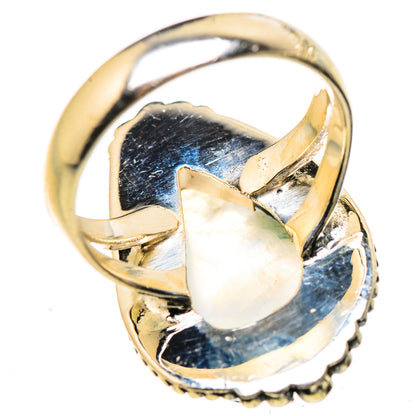 Rainbow Moonstone Rings handcrafted by Ana Silver Co - RING132501 - Photo 3