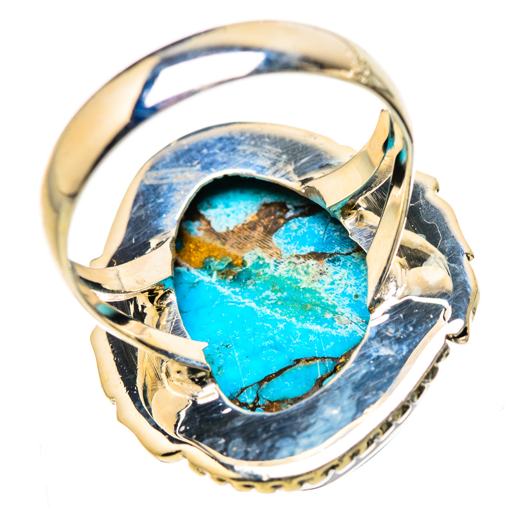 Blue Copper Composite Turquoise Rings handcrafted by Ana Silver Co - RING132629 - Photo 3