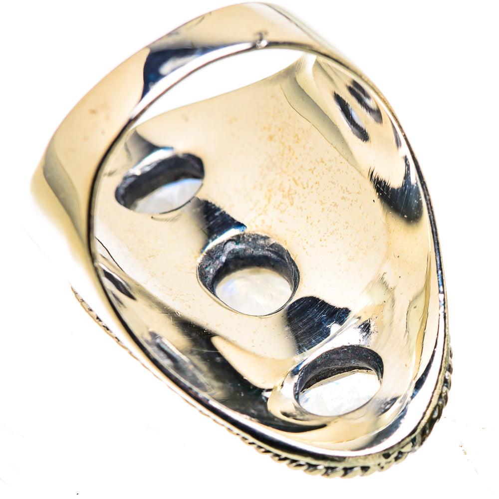 Rainbow Moonstone Rings handcrafted by Ana Silver Co - RING132703 - Photo 3