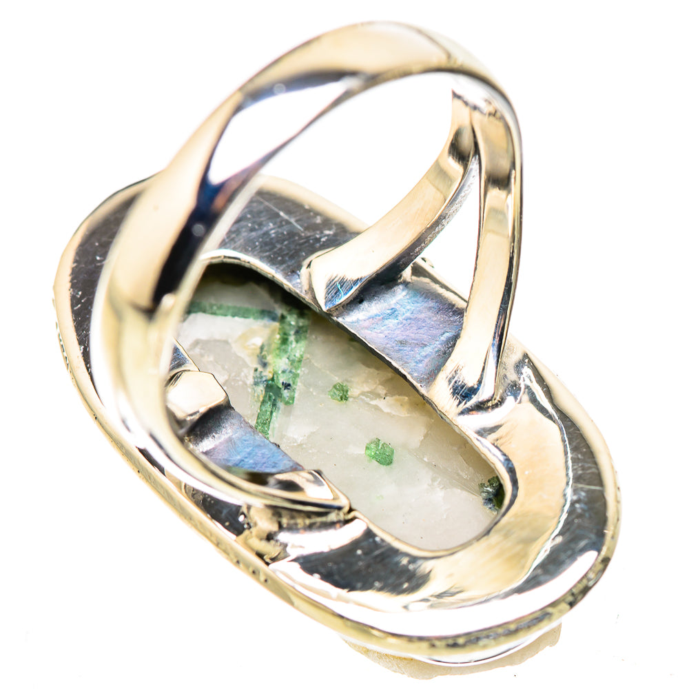 Green Tourmaline In Quartz Rings handcrafted by Ana Silver Co - RING132750 - Photo 3
