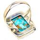 Blue Copper Composite Turquoise Rings handcrafted by Ana Silver Co - RING132769 - Photo 3