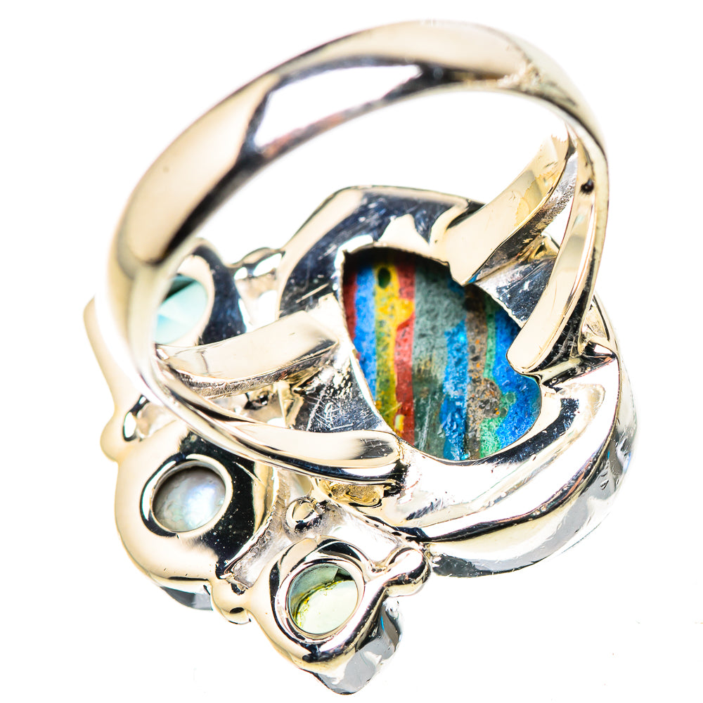 Rainbow Calsilica Rings handcrafted by Ana Silver Co - RING132784 - Photo 3