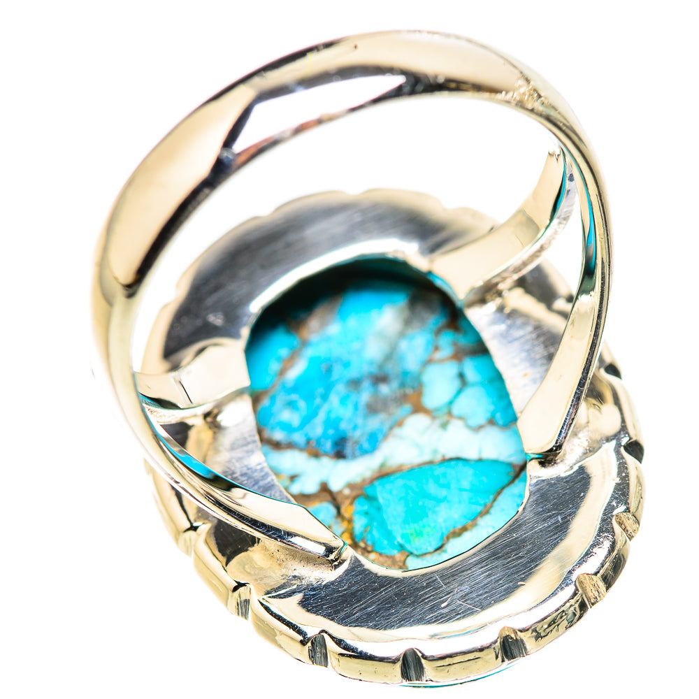 Blue Copper Composite Turquoise Rings handcrafted by Ana Silver Co - RING132826 - Photo 3
