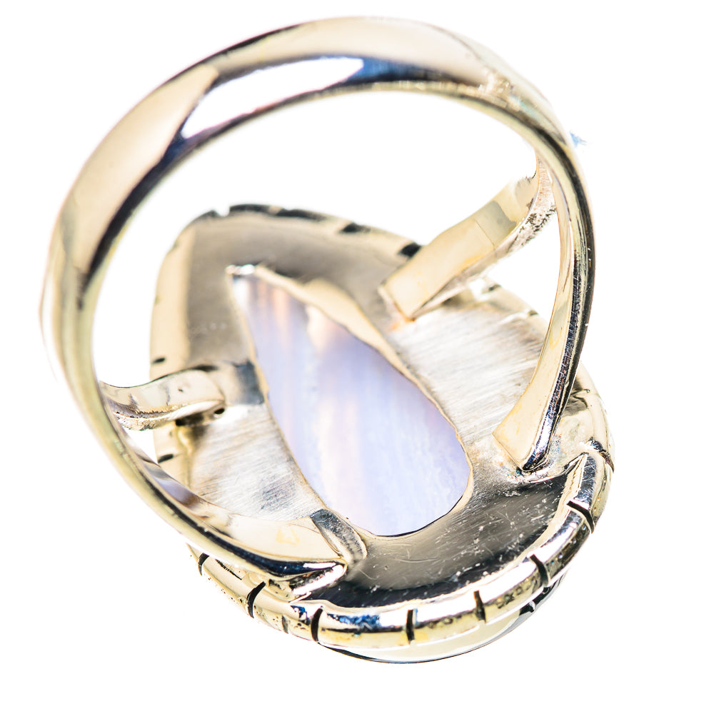 Blue Lace Agate Rings handcrafted by Ana Silver Co - RING132889 - Photo 3