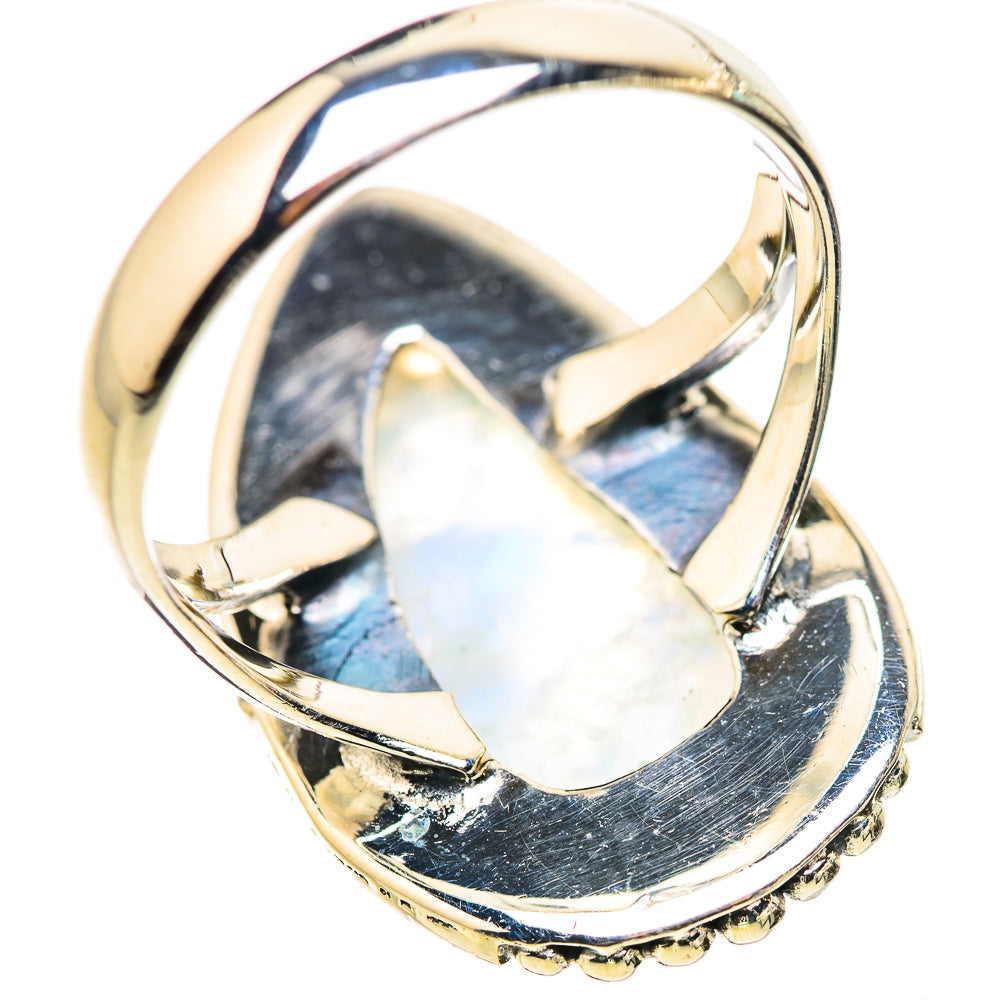Rainbow Moonstone Rings handcrafted by Ana Silver Co - RING132915 - Photo 3