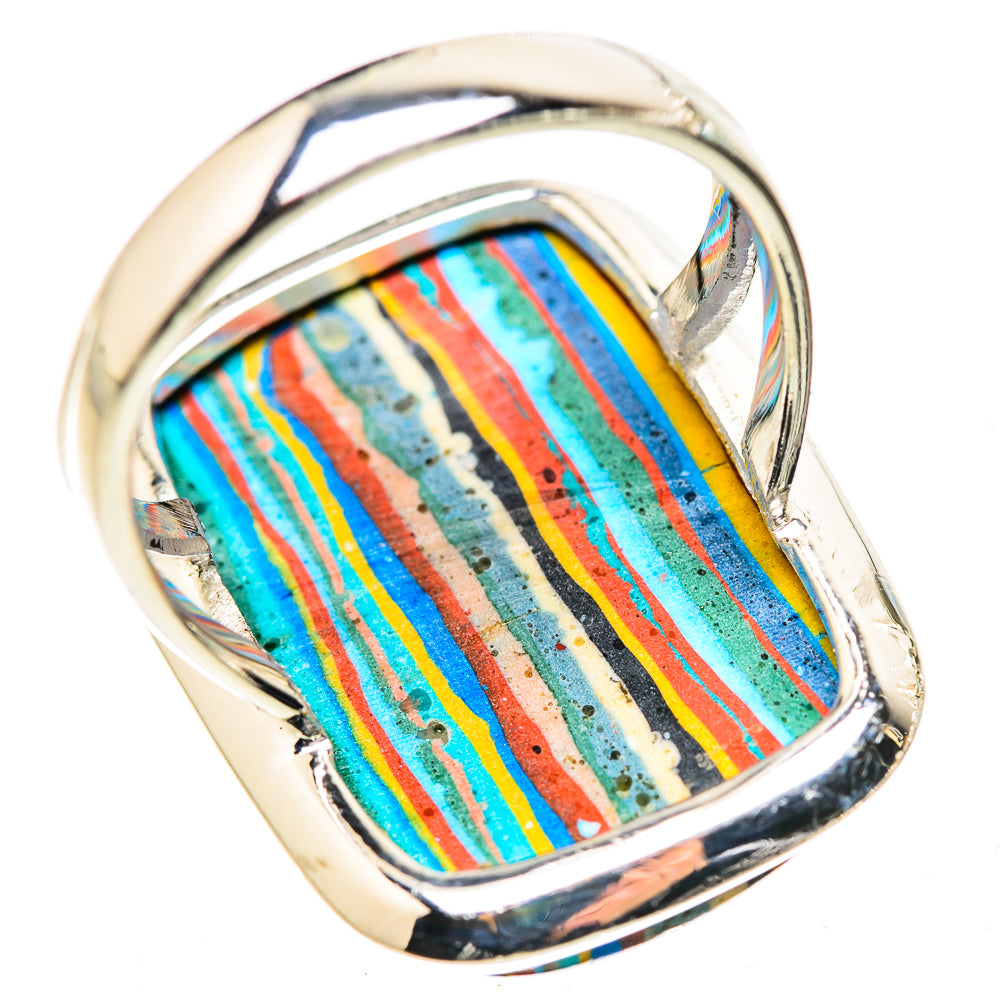 Rainbow Calsilica Rings handcrafted by Ana Silver Co - RING132918 - Photo 3