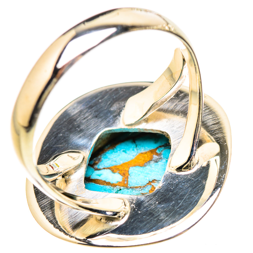 Blue Copper Composite Turquoise Rings handcrafted by Ana Silver Co - RING133015 - Photo 3