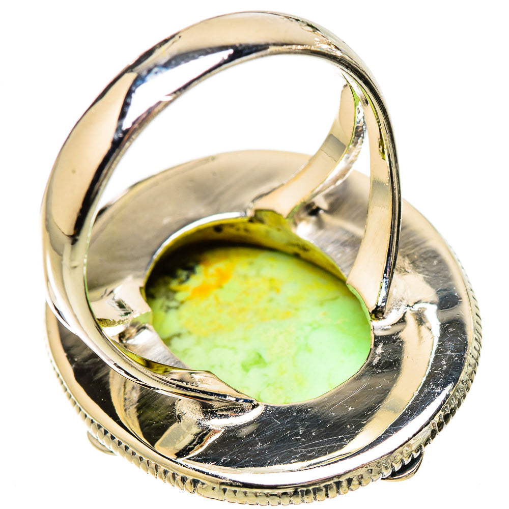 Lemon Chrysoprase Rings handcrafted by Ana Silver Co - RING133089 - Photo 3