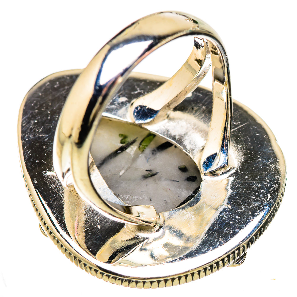 Green Tourmaline In Quartz Rings handcrafted by Ana Silver Co - RING133151 - Photo 3