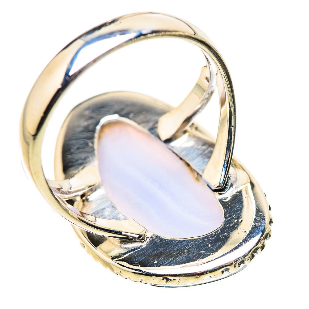 Blue Lace Agate Rings handcrafted by Ana Silver Co - RING133182 - Photo 3