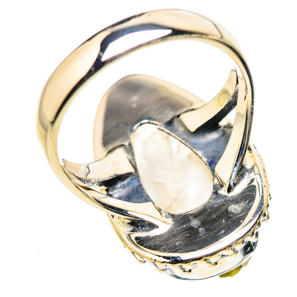 Sterling silver band with openwork underside under the quartz setting