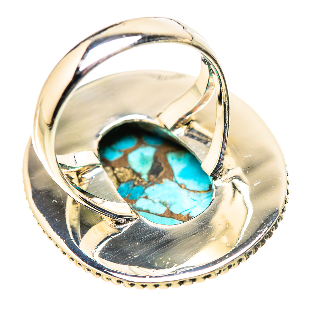 Blue Copper Composite Turquoise Rings handcrafted by Ana Silver Co - RING133283 - Photo 3