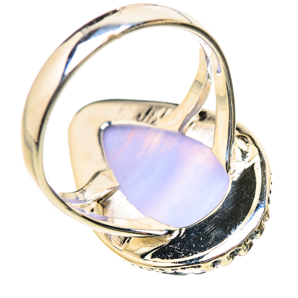 Blue Lace Agate Rings handcrafted by Ana Silver Co - RING133401 - Photo 3