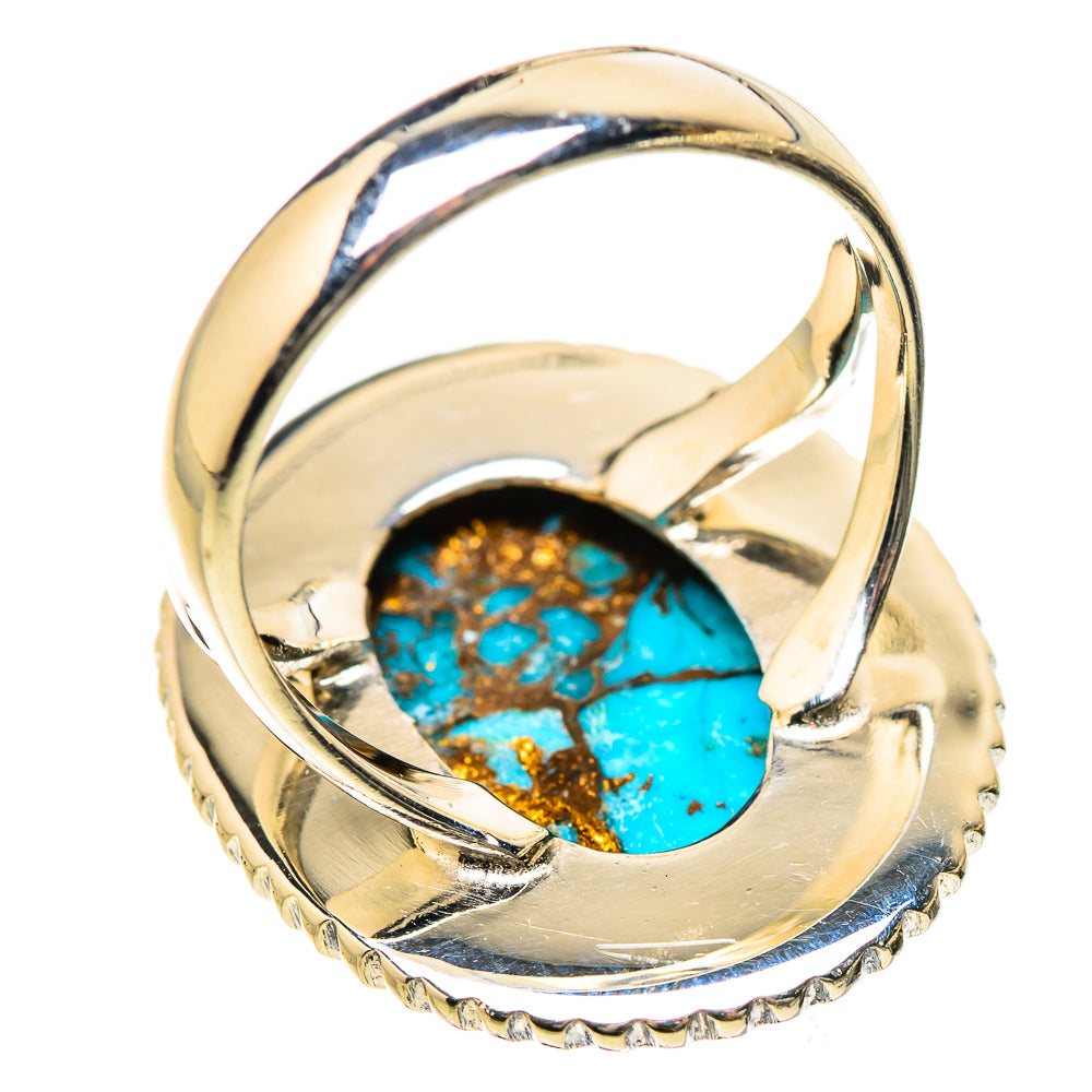 Blue Copper Composite Turquoise Rings handcrafted by Ana Silver Co - RING133428 - Photo 3