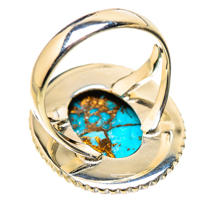 Blue Copper Composite Turquoise Rings handcrafted by Ana Silver Co - RING133428 - Photo 3