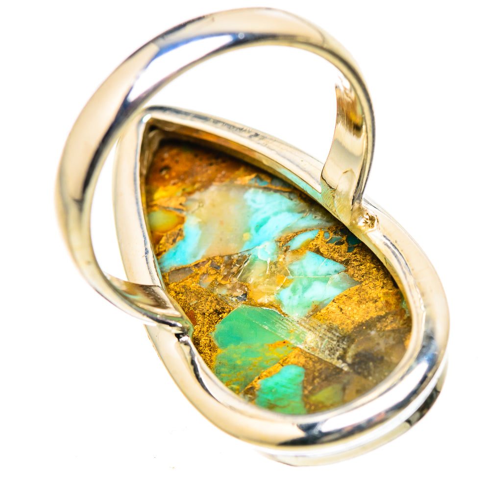 Kingman Mohave Turquoise Rings handcrafted by Ana Silver Co - RING133526 - Photo 3