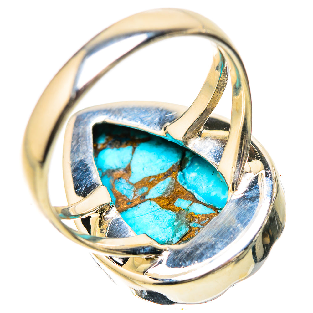 Blue Copper Composite Turquoise Rings handcrafted by Ana Silver Co - RING133760 - Photo 3