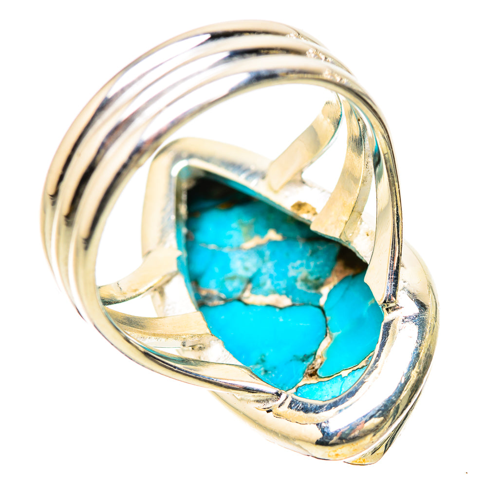 Blue Copper Composite Turquoise Rings handcrafted by Ana Silver Co - RING133858 - Photo 3