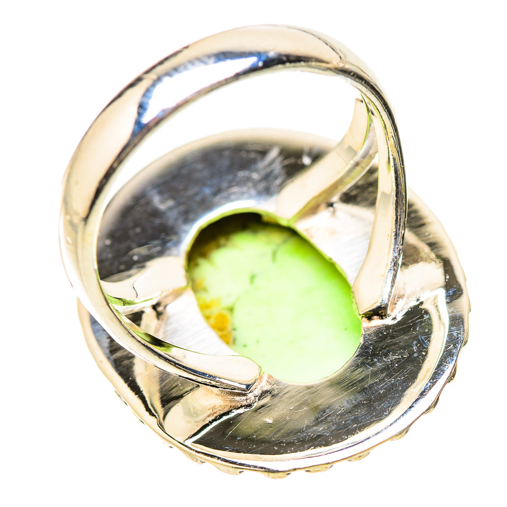 Lemon Chrysoprase Rings handcrafted by Ana Silver Co - RING133864 - Photo 3