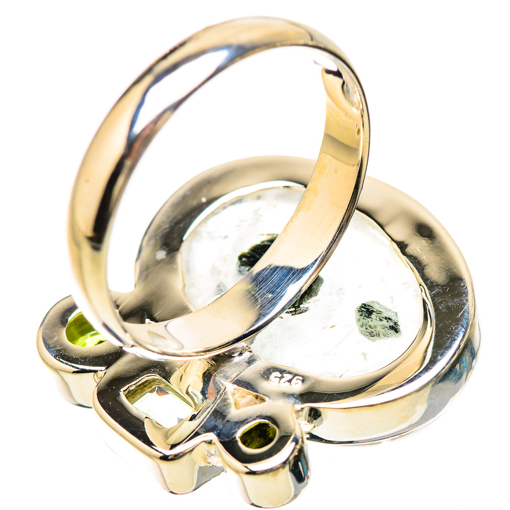 Green Tourmaline In Quartz Rings handcrafted by Ana Silver Co - RING133867 - Photo 3
