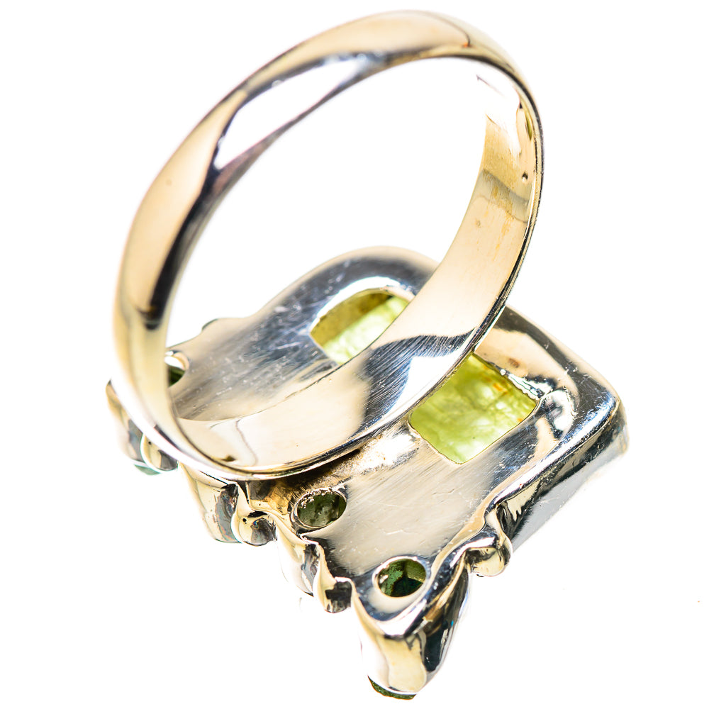 Sterling silver tourmaline ring band with open setting and green stone accents
