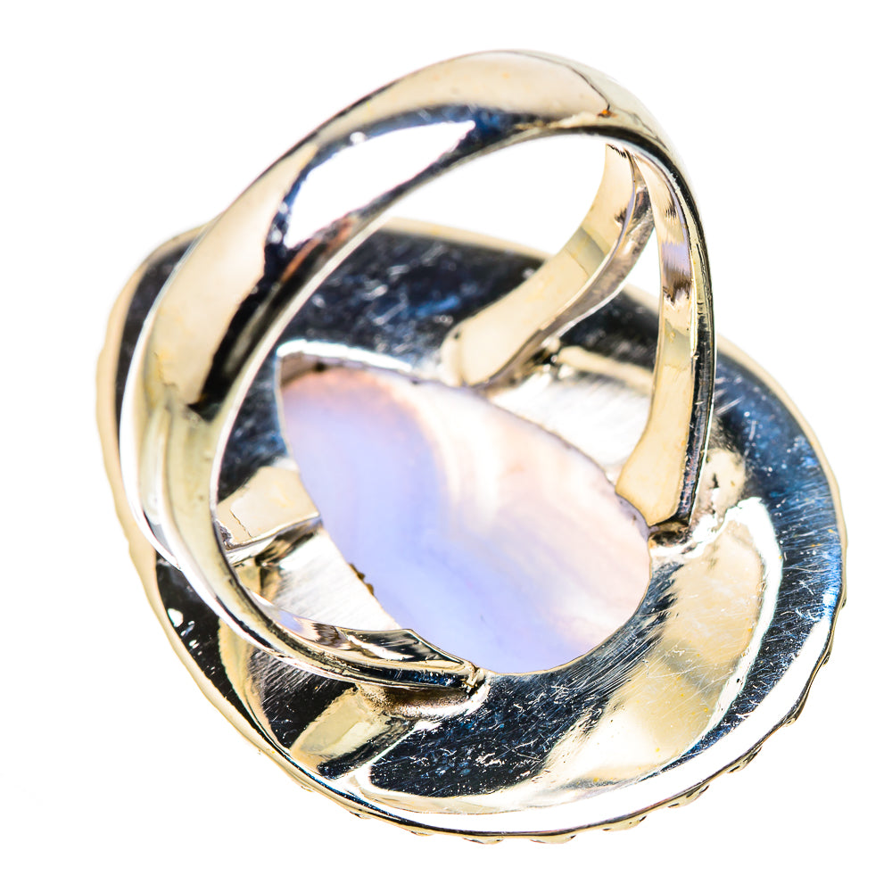 Blue Lace Agate Rings handcrafted by Ana Silver Co - RING134333 - Photo 3