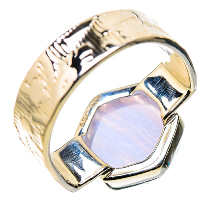 Blue Lace Agate Rings handcrafted by Ana Silver Co - RING134401 - Photo 3