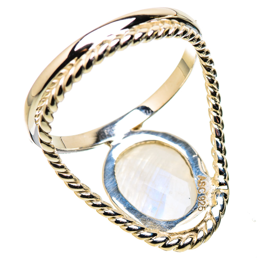 Rainbow Moonstone Rings handcrafted by Ana Silver Co - RING134403 - Photo 3