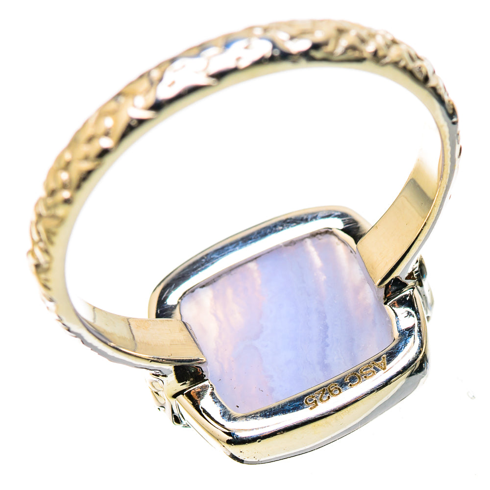 Blue Lace Agate Rings handcrafted by Ana Silver Co - RING134422 - Photo 3