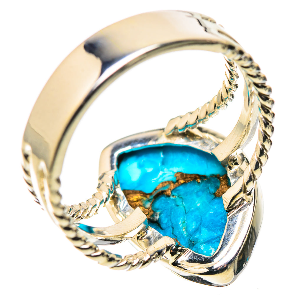 Blue Copper Composite Turquoise Rings handcrafted by Ana Silver Co - RING134430 - Photo 3